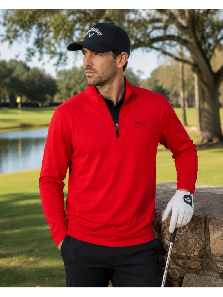 Callaway Golf 3m Championship Red 1/4 Zip Pullover Xl Performance Stretch